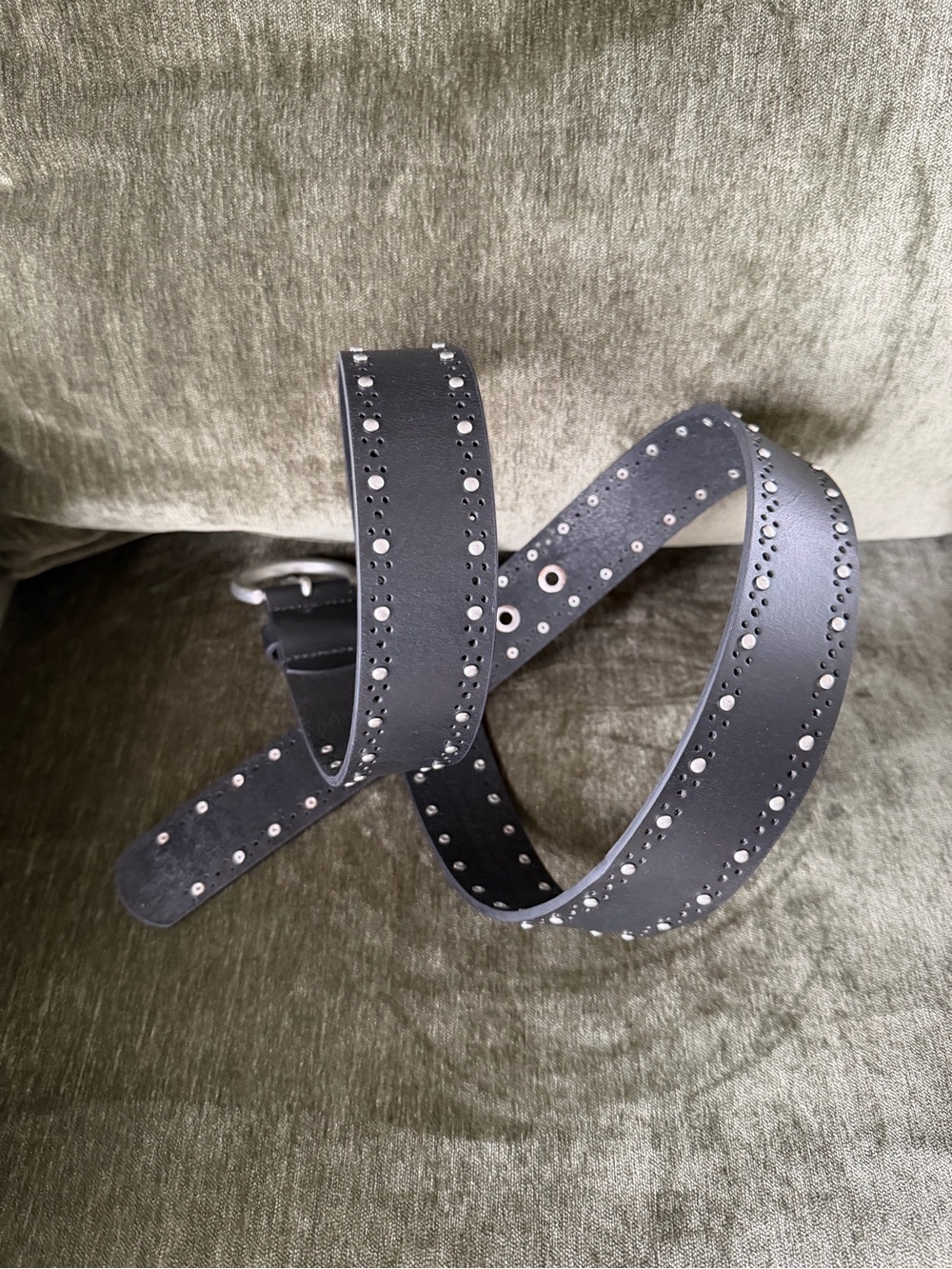 Hot Topic Black Studded Grommet Belt